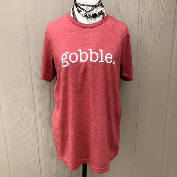 Gobble Thanksgiving Turkey Graphic T-Shirt Fall Holiday Top - Picture 3 of 8